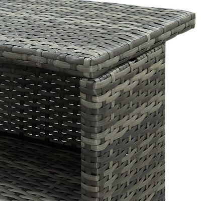 vidaXL 3 Piece Patio Bar Set with Cushions Poly Rattan Gray