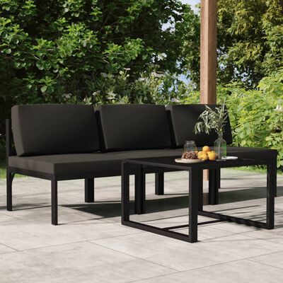 vidaXL 4 Piece Patio Lounge Set with Cushions Aluminum Anthracite