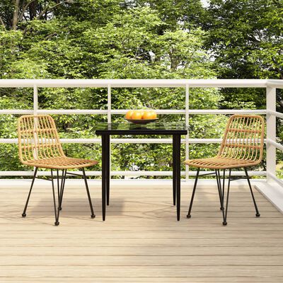 vidaXL 3 Piece Patio Dining Set Poly Rattan