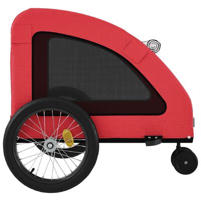 vidaXL Pet Bike Trailer Red Oxford Fabric and Iron