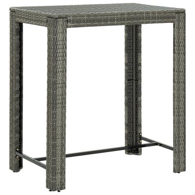 vidaXL 5 Piece Patio Bar Set with Cushions Poly Rattan Gray