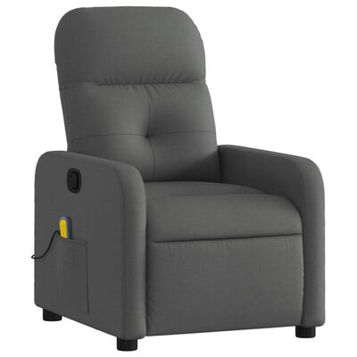 vidaXL Massage Recliner Chair Dark Gray Fabric