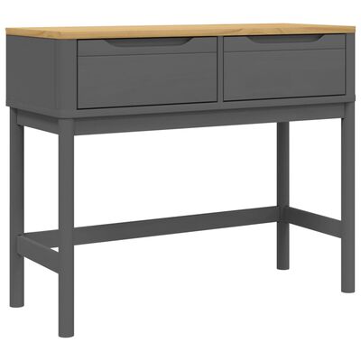 vidaXL Console Table FLORO Gray 35.2"x14.4"x28.7" Solid Wood Pine