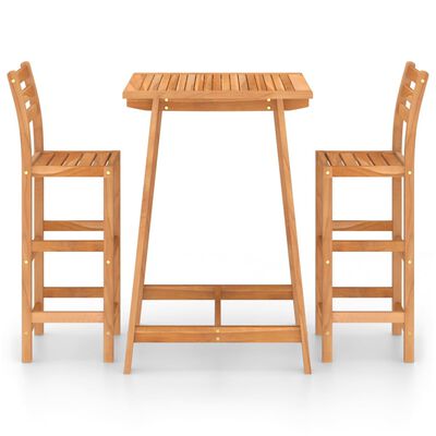 vidaXL 3 Piece Patio Bar Set Solid Acacia Wood