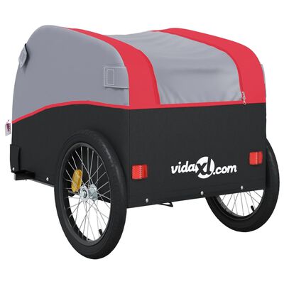 vidaXL Bike Trailer Black and Red 99.2 lb Iron