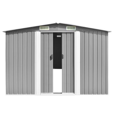 vidaXL Garden Shed 101.2" x 192.5" x 71.3" Metal Gray