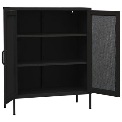 vidaXL Storage Cabinet Black 31.5"x13.8"x40" Steel