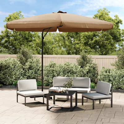 vidaXL Garden Parasol with Steel Pole 118.1" Taupe