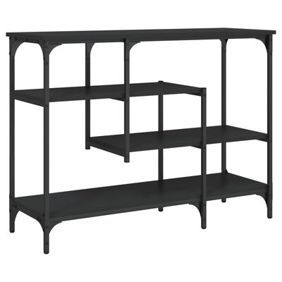 vidaXL Console Table with Shelves Black 39.4"x13.8"x29.5"