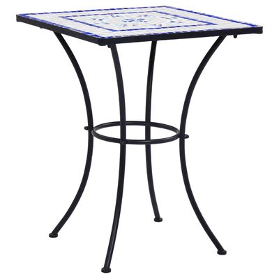 vidaXL Mosaic Bistro Table Blue and White 23.6" Ceramic