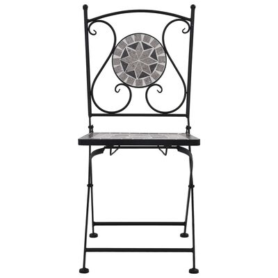 vidaXL Mosaic Bistro Chairs 2 pcs Gray