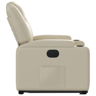 vidaXL Electric Stand up Recliner Chair Cream Faux Leather