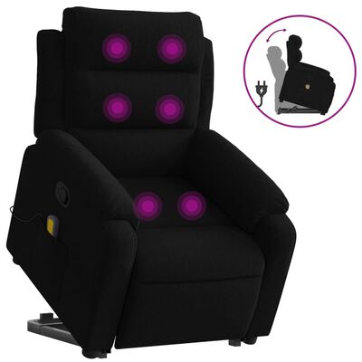 vidaXL Stand up Massage Recliner Chair Black Velvet