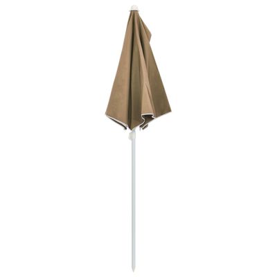 vidaXL Garden Half Parasol with Pole 70.9"x35.4" Taupe