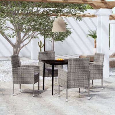 vidaXL 5 Piece Patio Dining Set Anthracite