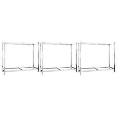 vidaXL 2-Layer Tire Racks 3 pcs Silver 43.3"x15.7"x43.3" Steel