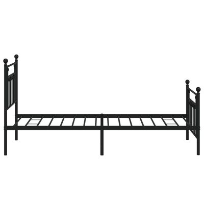 vidaXL Metal Bed Frame without Mattress with Footboard Black 39.4"x74.8"