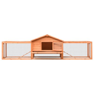 vidaXL Rabbit Hutch Solid Pine & Fir Wood 122"x27.6"x34.3"