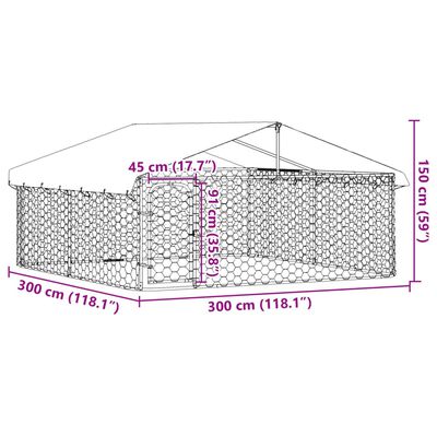 vidaXL Outdoor Dog Kennel with Roof 118.1"x118.1"x59.1"