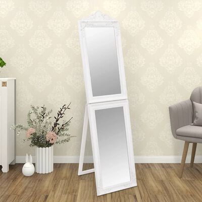 vidaXL Free-Standing Mirror White 17.7"x70.9"