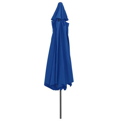 vidaXL Garden Parasol with Metal Pole 153.5" Azure Blue