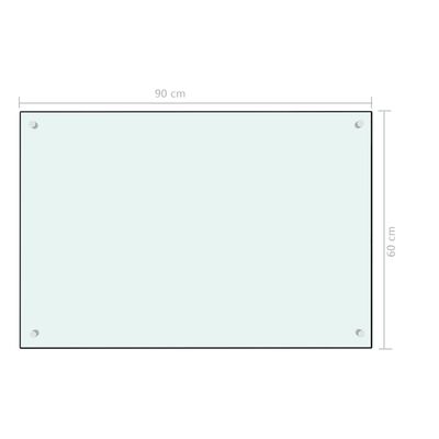 vidaXL Kitchen Backsplash White 35.4"x23.6" Tempered Glass