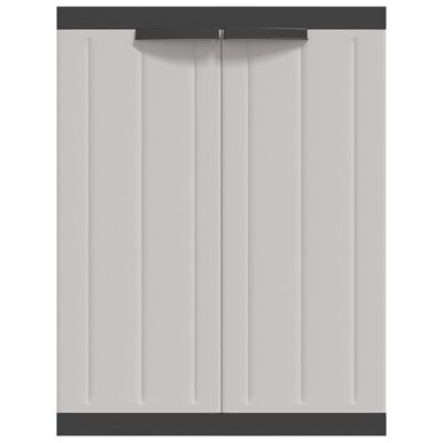 vidaXL Outdoor Storage Cabinet Gray and Black 25.6"x14.6"x33.5" PP