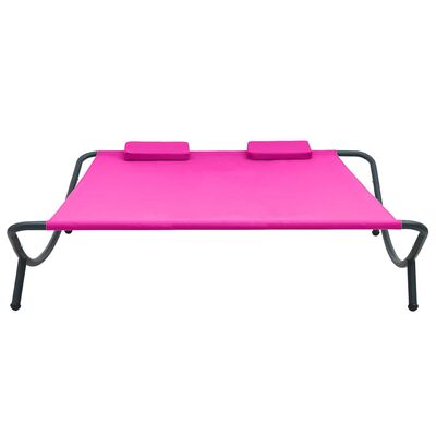 vidaXL Patio Lounge Bed Fabric Pink