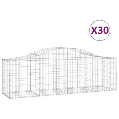 vidaXL Arched Gabion Baskets 30 pcs 78.7"x19.7"x23.6"/31.5" Galvanized Iron