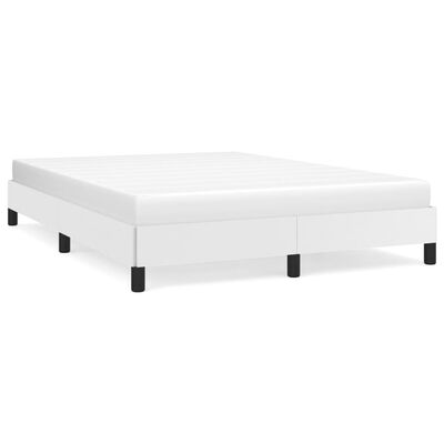 vidaXL Bed Frame White 53.9"x74.8" Full Faux Leather