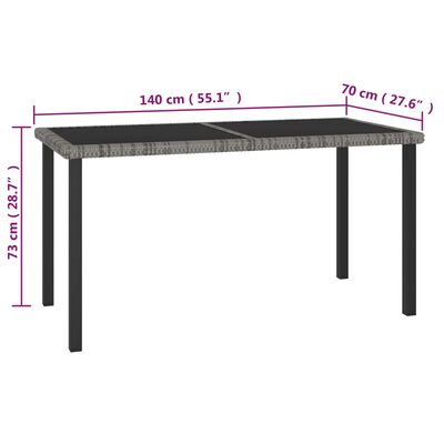 vidaXL 5 Piece Patio Dining Set Poly Rattan Gray