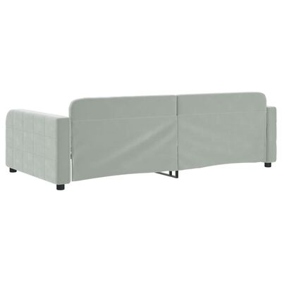 vidaXL Day Bed without Mattress Light Gray 39.4"x74.8" Velvet