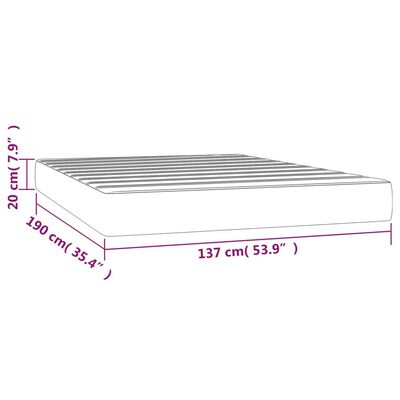 vidaXL Pocket Spring Bed Mattress Light Gray 53.9"x74.8"x7.9" Full Velvet