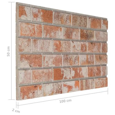 vidaXL 3D Wall Panels with Red Brick Design 10 pcs EPS