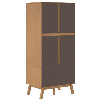 vidaXL Wardrobe OLDEN White and Brown 30.1"x20.9"x67.7" Solid Wood Pine