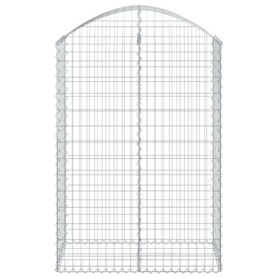 vidaXL Arched Gabion Basket 39.4"x19.7"x55.1"/63" Galvanized Iron