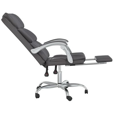 vidaXL Reclining Office Chair Gray Faux Leather