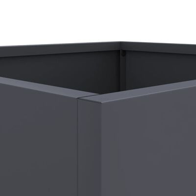 vidaXL Planters 2 pcs Anthracite 12.6"x11.8"x11.4" Cold-rolled Steel