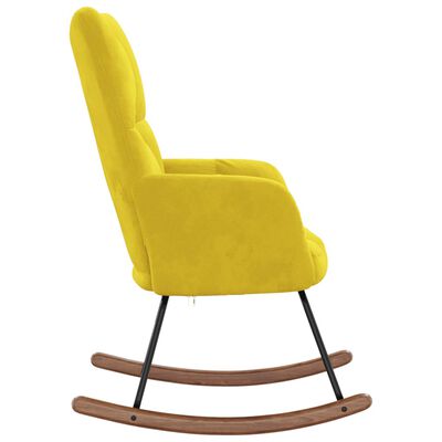 vidaXL Rocking Chair Mustard Yellow Velvet