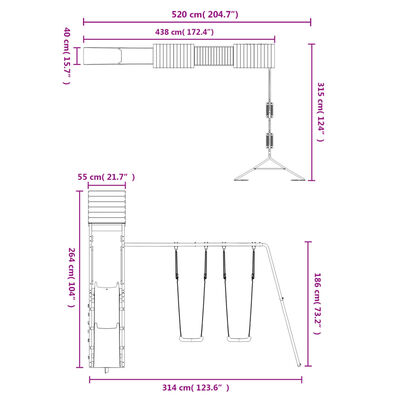 vidaXL Outdoor Playset Solid Wood Pine