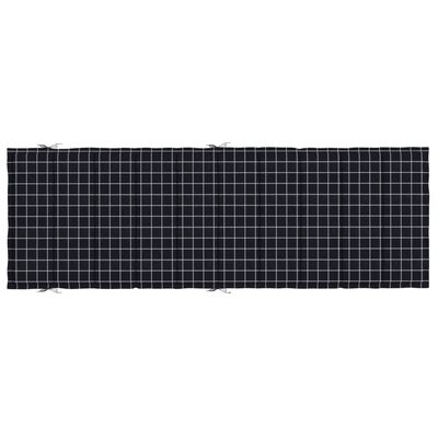 vidaXL Sun Lounger Cushion Black Check Pattern Oxford Fabric