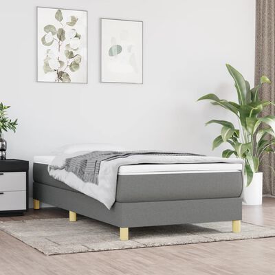 vidaXL Bed Frame Dark Gray 39.4"x74.8" Twin Fabric