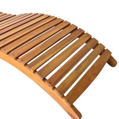 vidaXL Patio Sun Lounger with Cushion Solid Acacia Wood