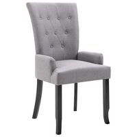 vidaXL Dining Chair with Armrests Light Gray Fabric