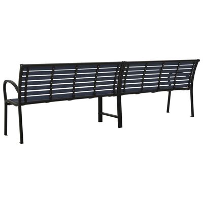 vidaXL Twin Patio Bench 98.8" Steel and WPC Black