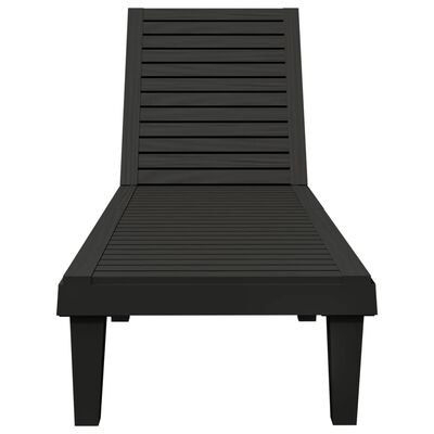 vidaXL Sun Loungers 2 pcs Black 61"x22.8"x32.7" Polypropylene