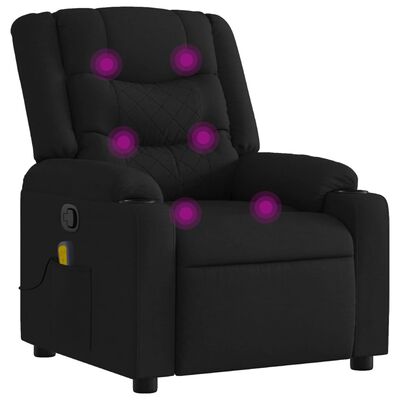 vidaXL Massage Recliner Chair Black Fabric