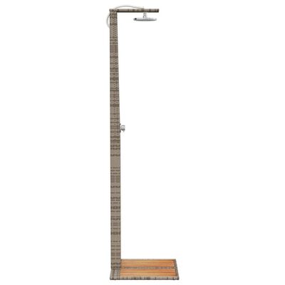 vidaXL Outdoor Shower Gray 19.7"x21.7"x88.2" Poly Rattan and Acacia Wood