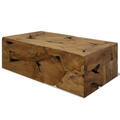 vidaXL Coffee Table Teak Resin 35.4"x19.7"x11.8"