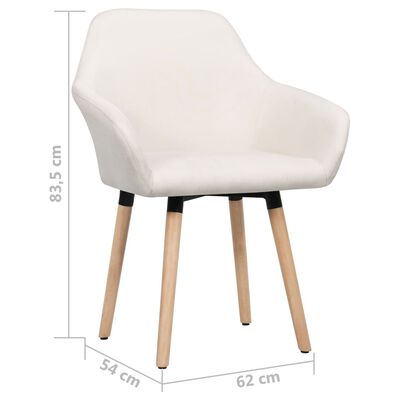 vidaXL Dining Chairs 2 pcs Cream Fabric